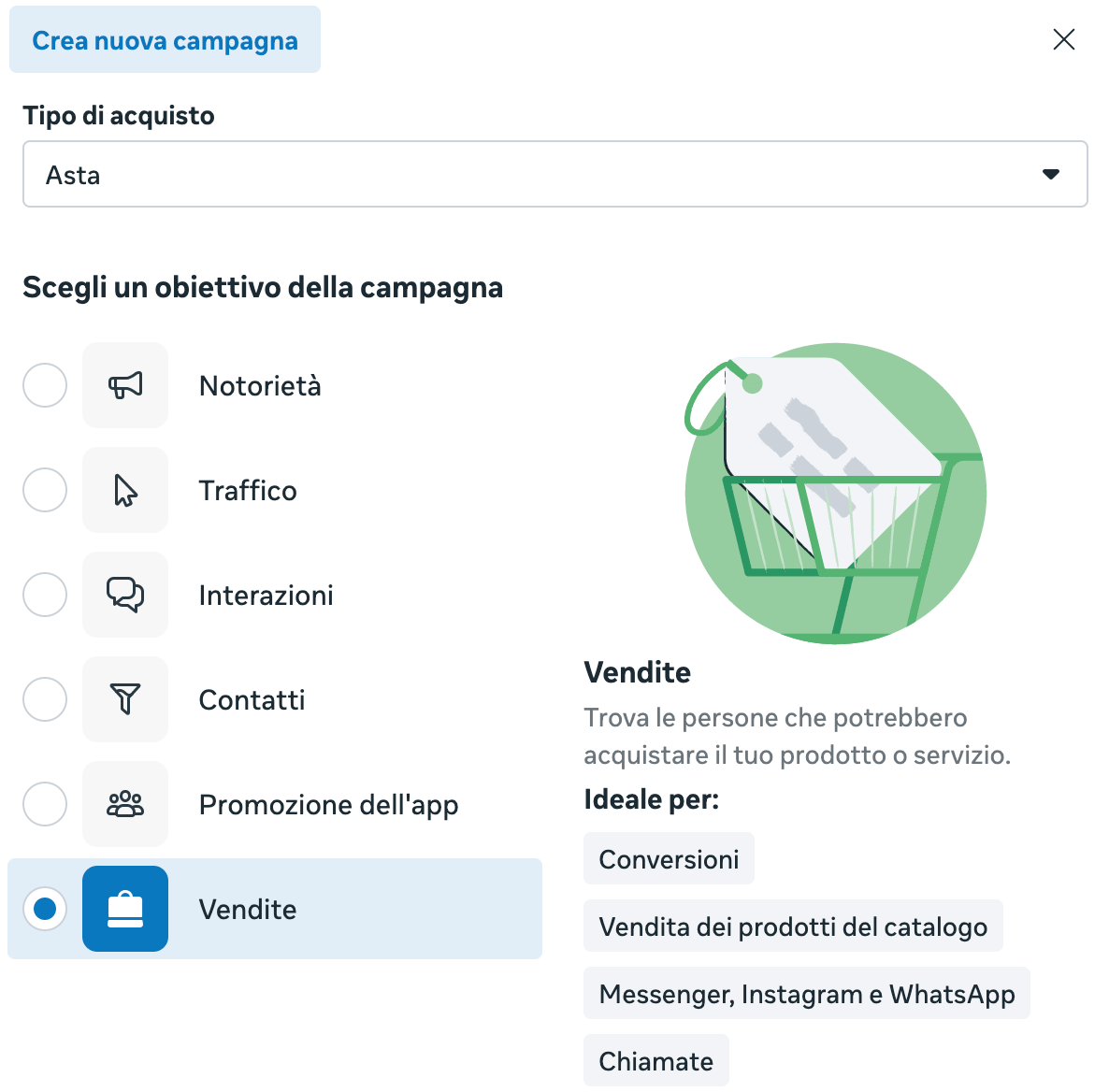 obiettivo campagne advantage sales +